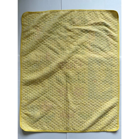 Thats Our Baby Princess Fabric Baby Blanket Quilt Yellow Bear Duck Train Flower - Picture 7 of 7